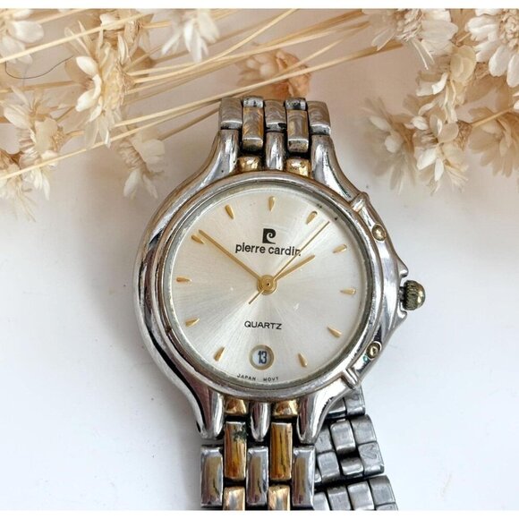 Pierre Cardin Dual Silver & Gold Toned 31692 Vintage Wristwatch - 20mm - WORKS! - Picture 1 of 10